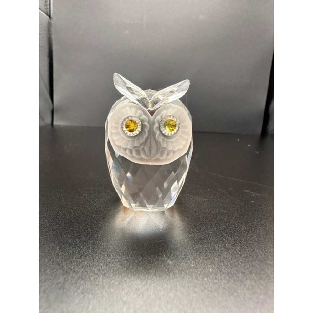 Swarovski Crystal Owl Statuette Figurine 2.5" H